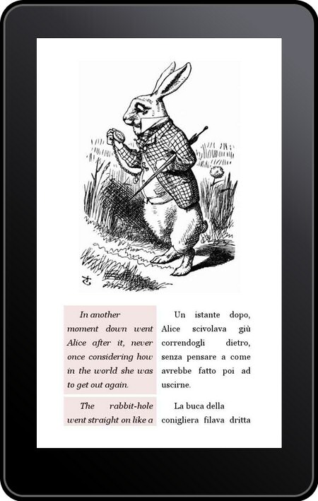 anteprima eBook bilingue con testo a fronte specifico per Kindle